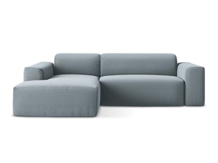 Canapé D'angle 3 Places Modulaire Gauche Keli En Velours Bleu Clair