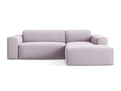 Canapé D'angle 3 Places Modulaire Droit Keli En Velours Lavande