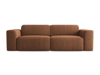 Canapé Modulable 2 Places Keli En Tissu Texturé Terre Cuite
