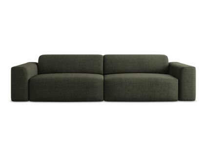 Canapé Modulable 4 Places Keli En Tissu Texturé Olive
