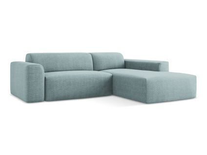 Canapé D'angle 3 Places Modulaire Droit Keli En Tissu Texturé Jeans