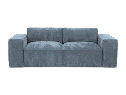 Canapé 2 Places Convertible Hana En Tissu Chenille Jeans