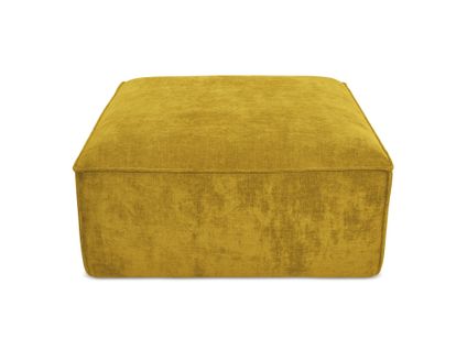 Pouf Hana En Tissu Chenille Moutarde