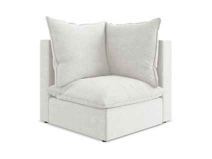 Fauteuil D'angle Pour Canapé Modulable Manao En Tissu Bouclette Blanc