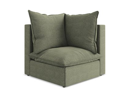 Fauteuil D'angle Pour Canapé Modulable Manao En Tissu Bouclette Olive