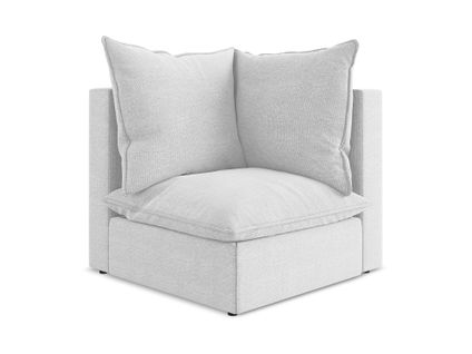 Fauteuil D'angle Pour Canapé Modulable Manao En Tissu Bouclette Argent