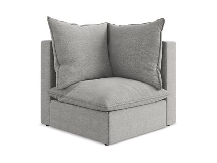 Fauteuil D'angle Pour Canapé Modulable Manao En Tissu Bouclette Gris Clair