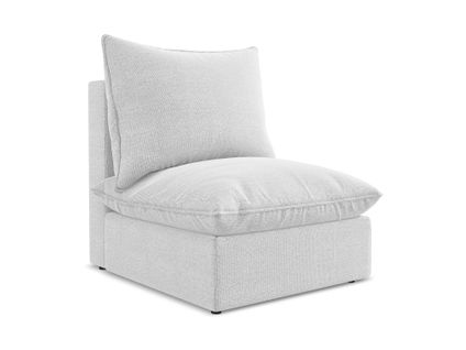Fauteuil Pour Canapé Modulable Manao En Tissu Bouclette Argent