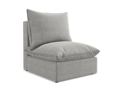 Fauteuil Pour Canapé Modulable Manao En Tissu Bouclette Gris Clair