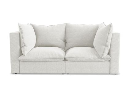 Canapé Modulable 2 Places Manao En Tissu Bouclette Blanc