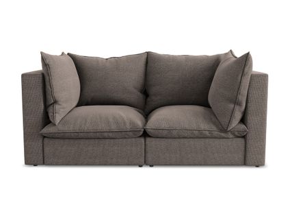 Canapé Modulable 2 Places Manao En Tissu Bouclette Chocolat