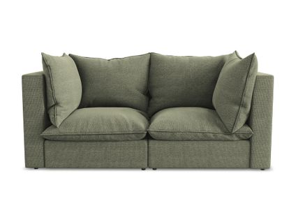Canapé Modulable 2 Places Manao En Tissu Bouclette Olive