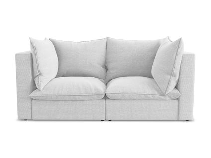 Canapé Modulable 2 Places Manao En Tissu Bouclette Argent