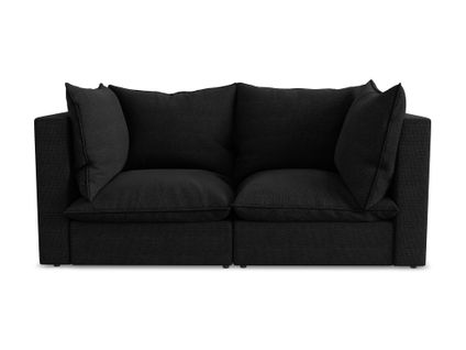 Canapé Modulable 2 Places Manao En Tissu Bouclette Noir