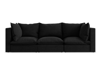 Canapé Modulable 3 Places Manao En Tissu Bouclette Noir
