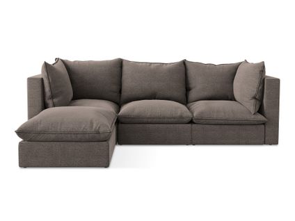 Canapé D'angle 3 Places Modulaire Gauche Manao En Tissu Bouclette Chocolat
