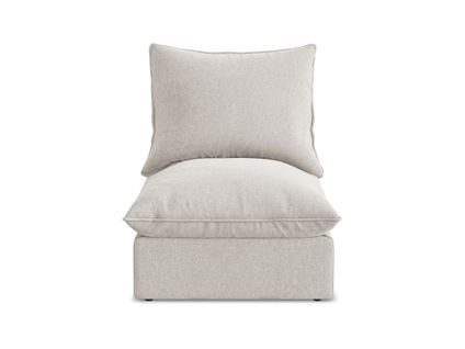 Fauteuil Pour Canapé Modulable Manao En Velours Beige Clair