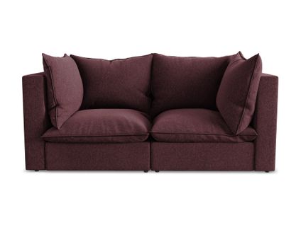 Canapé Modulable 2 Places Manao En Velours Bourgogne