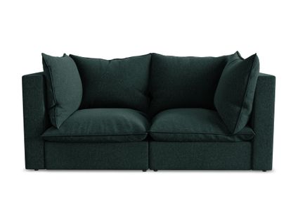 Canapé Modulable 2 Places Manao En Velours Gris Vert