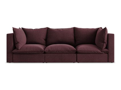 Canapé Modulable 3 Places Manao En Velours Bourgogne