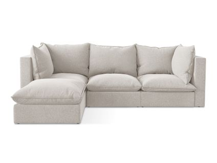 Canapé D'angle 3 Places Modulaire Gauche Manao En Velours Beige Clair