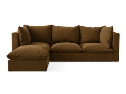 Canapé D'angle 3 Places Modulaire Gauche Manao En Velours Moutarde