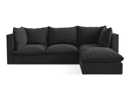Canapé D'angle 3 Places Modulaire Gauche Manao En Velours Noir