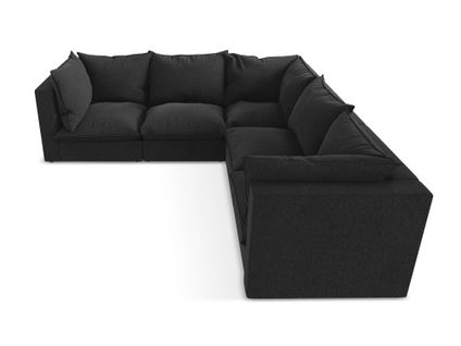 Canapé D'angle 4 Places Modulaire Manao En Velours Noir