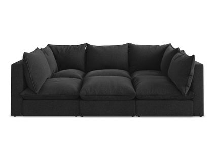 Canapé Modulable 3 Places Manao En Velours Noir