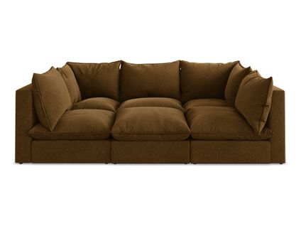 Canapé Modulable 3 Places Manao En Velours Moutarde