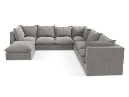 Canapé Panoramique 5 Places Modulaire Manao En Velours Gris