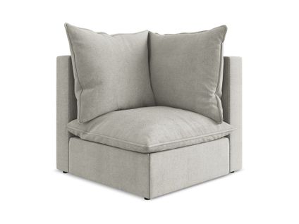 Fauteuil D'angle Pour Canapé Modulable Manao En Tissu Texturé Gris Clair
