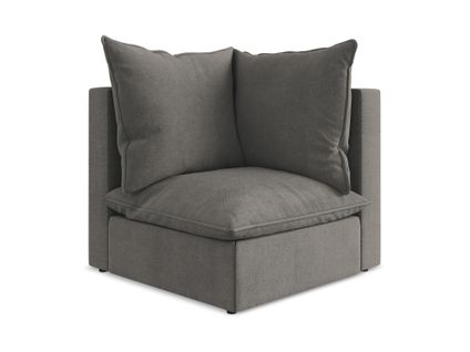 Fauteuil D'angle Pour Canapé Modulable Manao En Tissu Texturé Gris Foncé