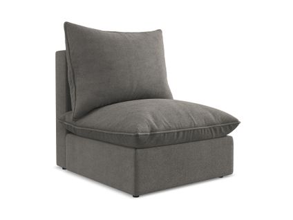 Fauteuil Pour Canapé Modulable Manao En Tissu Texturé Gris Foncé