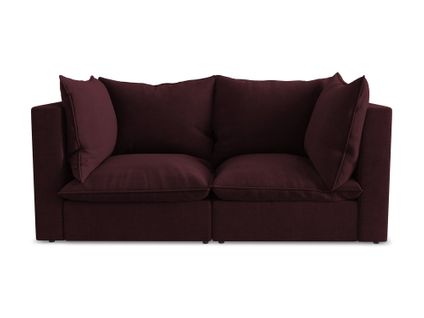 Canapé Modulable 2 Places Manao En Tissu Texturé Bordeaux