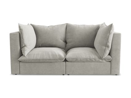 Canapé Modulable 2 Places Manao En Tissu Texturé Gris Clair