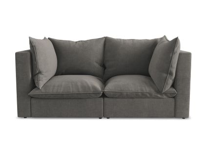 Canapé Modulable 2 Places Manao En Tissu Texturé Gris Foncé