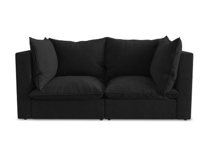 Canapé Modulable 2 Places Manao En Tissu Texturé Noir
