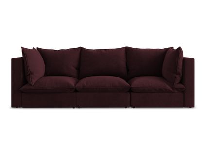 Canapé Modulable 3 Places Manao En Tissu Texturé Bordeaux