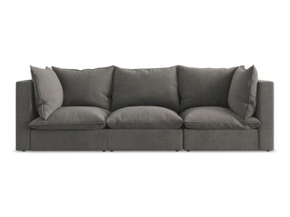 Canapé Modulable 3 Places Manao En Tissu Texturé Gris Foncé
