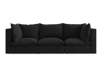Canapé Modulable 3 Places Manao En Tissu Texturé Noir