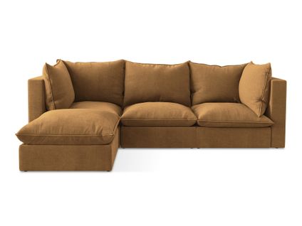 Canapé D'angle 3 Places Modulaire Gauche Manao En Tissu Texturé Terre Cuite