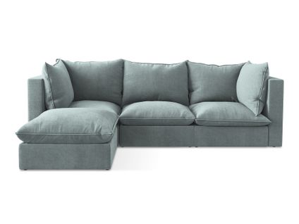 Canapé D'angle 3 Places Modulaire Gauche Manao En Tissu Texturé Jeans