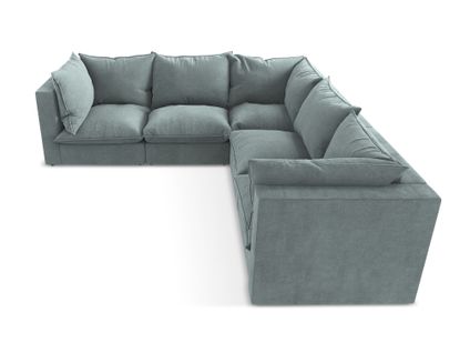 Canapé D'angle 4 Places Modulaire Manao En Tissu Texturé Jeans