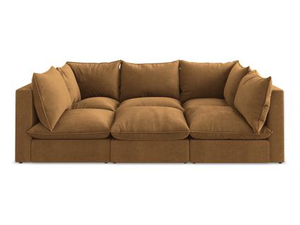 Canapé Modulable 3 Places Manao En Tissu Texturé Terre Cuite