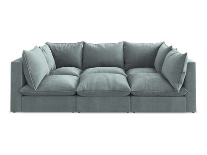 Canapé Modulable 3 Places Manao En Tissu Texturé Jeans