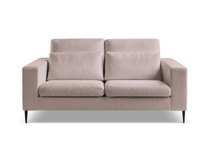 Canapé 2 Places Akala En Tissu Chenille Rose Poudré
