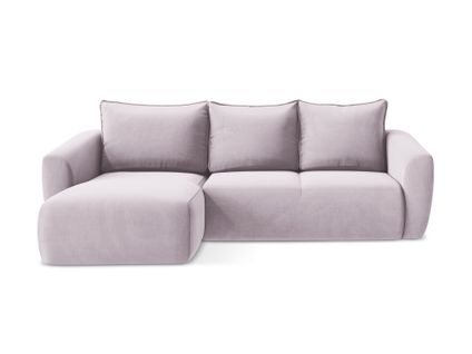 Canapé D’angle 3 Places Gauche Convertible Guava En Velours Lavande