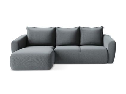 Canapé D’angle 3 Places Gauche Convertible Guava En Tissu Texturé Jeans