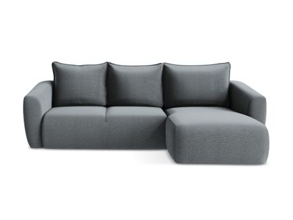 Canapé D'angle Droit Convertible Guava En Tissu Texturé Jeans